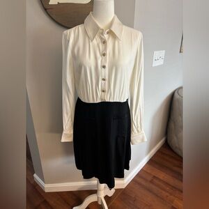 J. Crew Cream and Black Dress